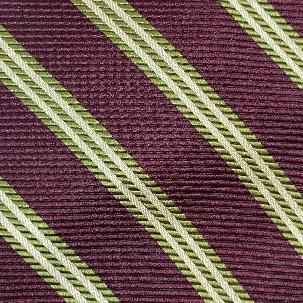 Brooks Basics Silk Tie Striped Maroon Green White Classic NWT‎ Preppy Officecore